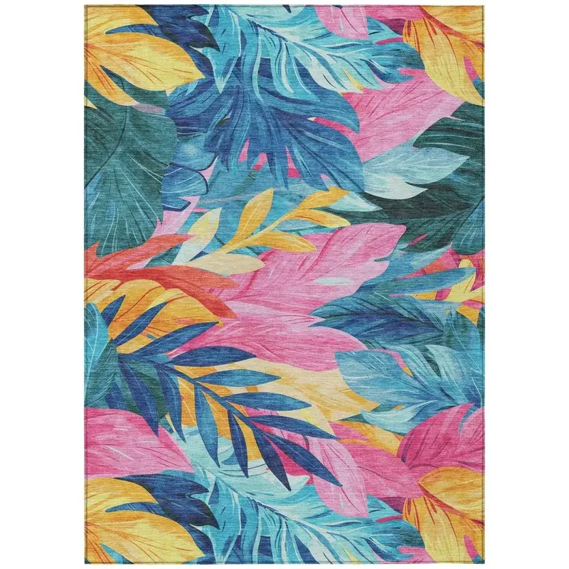 Frayura Blue Contemporary Patio Area Rug 2