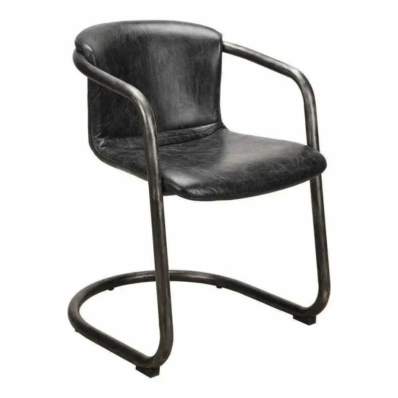 Freeman Grazed Leather Dining Chair Set (2 Pcs) 1