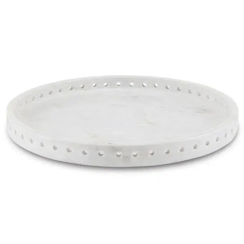 Freya White Marble Serving Tray With Matte Finish 1