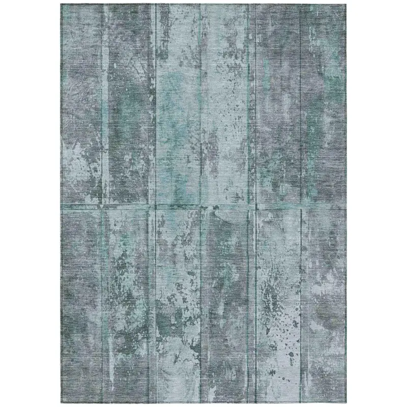 Galara Teal Machine-Washable Outdoor & Indoor Rug 1