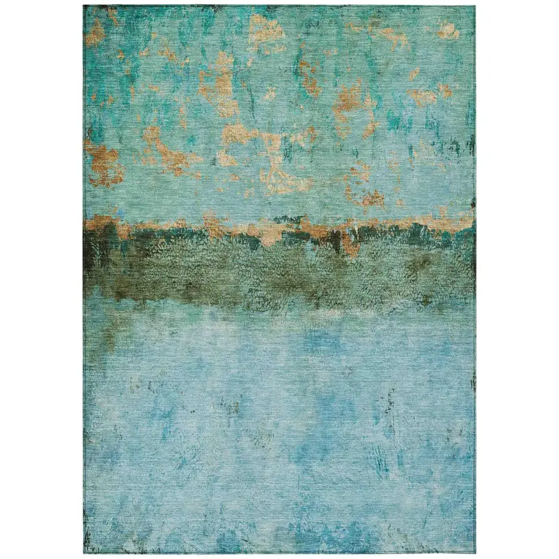 Galaris Deep Teal Indoor-Outdoor Area Rug – Coastal Washable Floor Mat 1