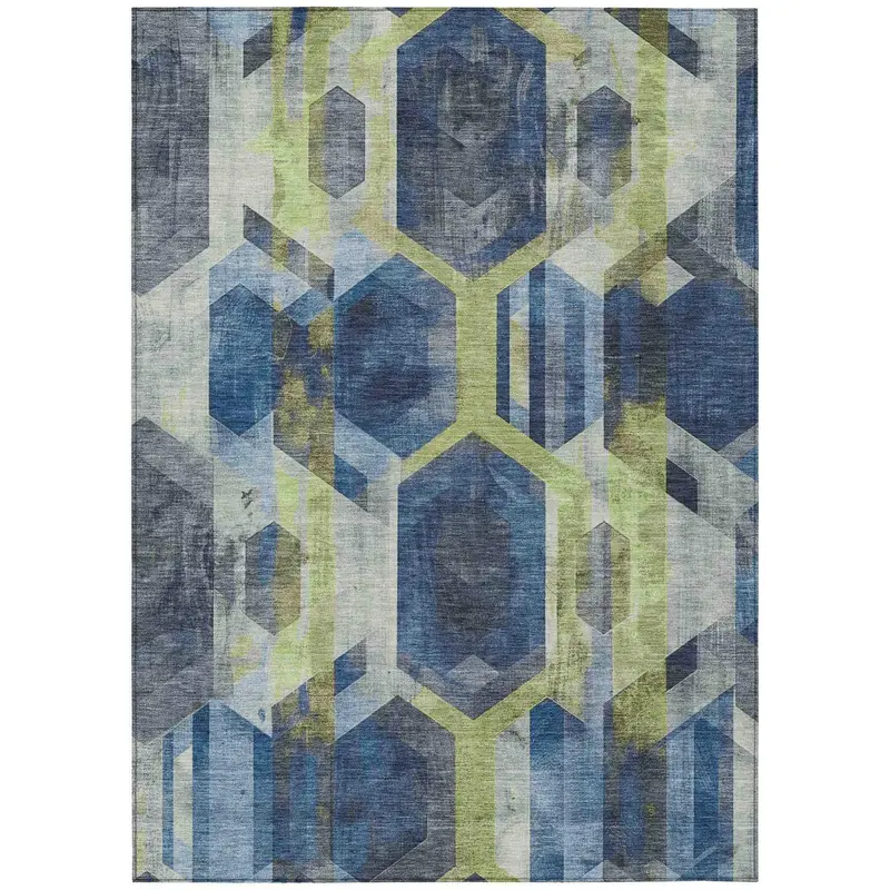 Galor Sky Blue Indoor-Outdoor Area Rug – Low-Pile Washable Floor Mat 1