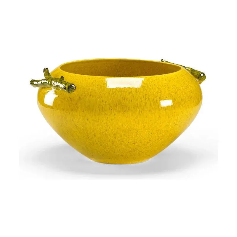 Garden-Inspired Yellow Ceramic Bowl 1