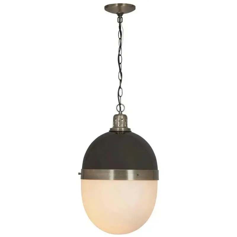 Garfield Black Pendant Light Combining Glass Elegance & Industrial Metal 1