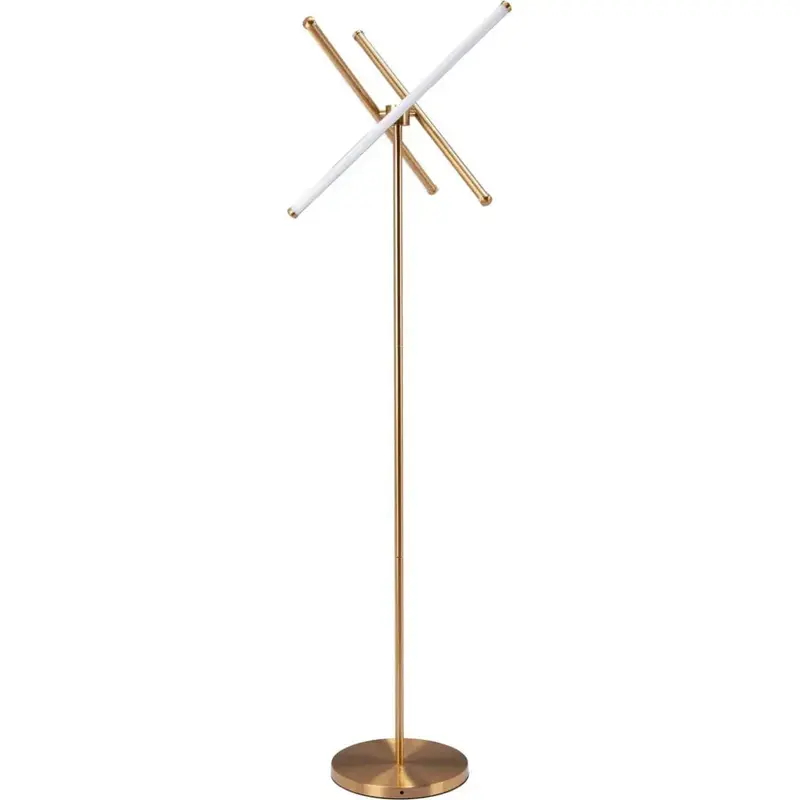 Garza Brass Floor Lamp With Sculptural Base 1