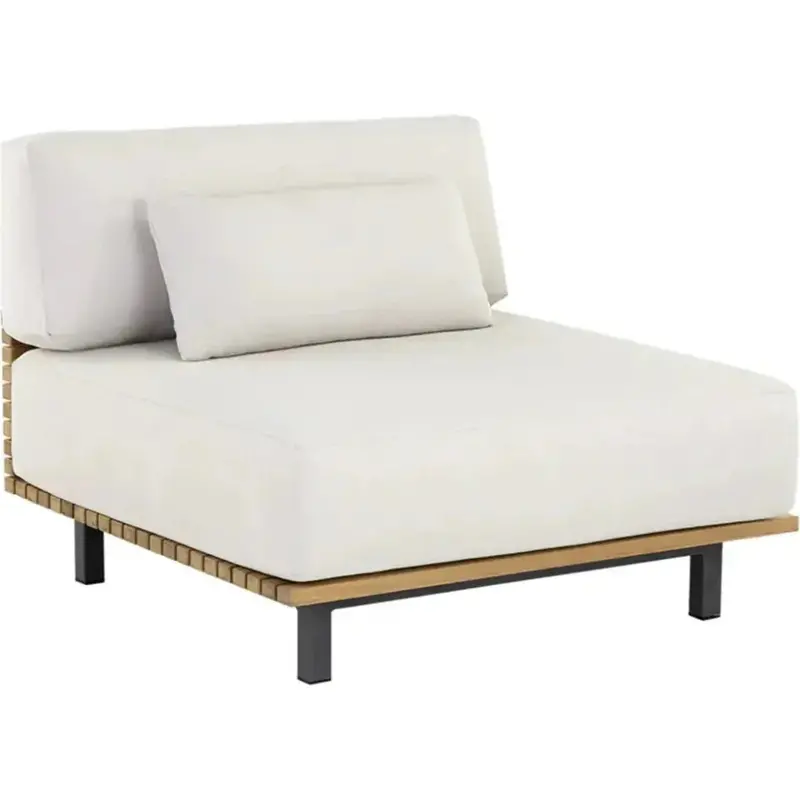 Geneve Cream Outdoor Modular Seating Chair – Weather-Resistant Fabric Design 1