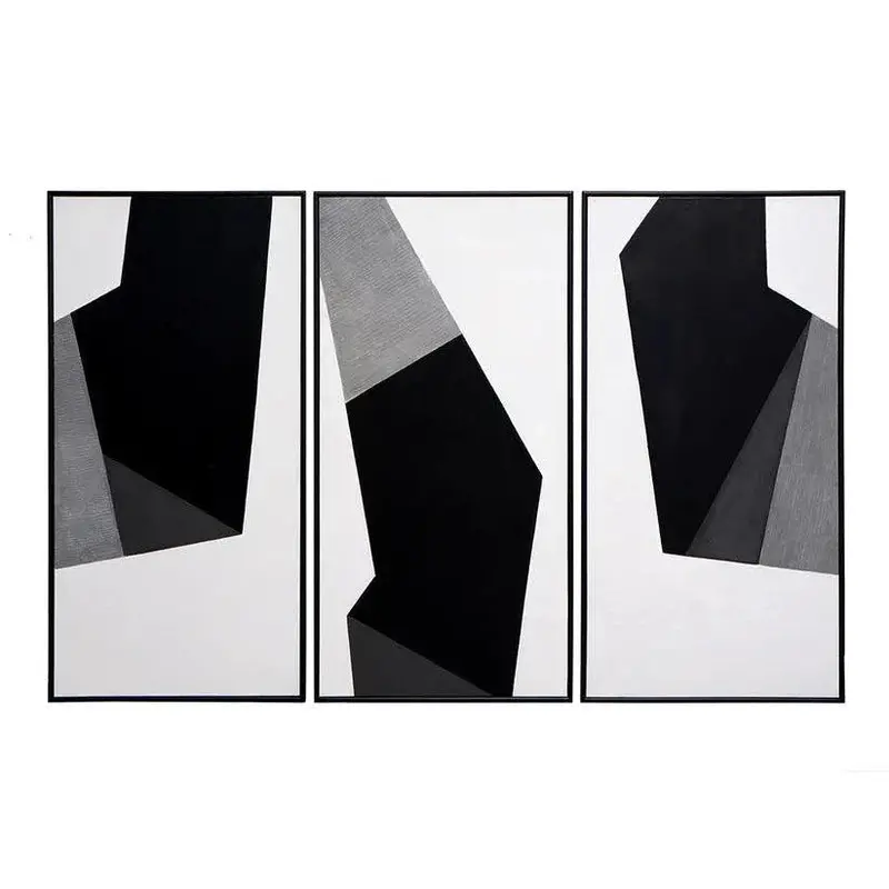 Geo Forms Trio — Hand-Painted Abstract Wall Art Set In Geometric Style 1