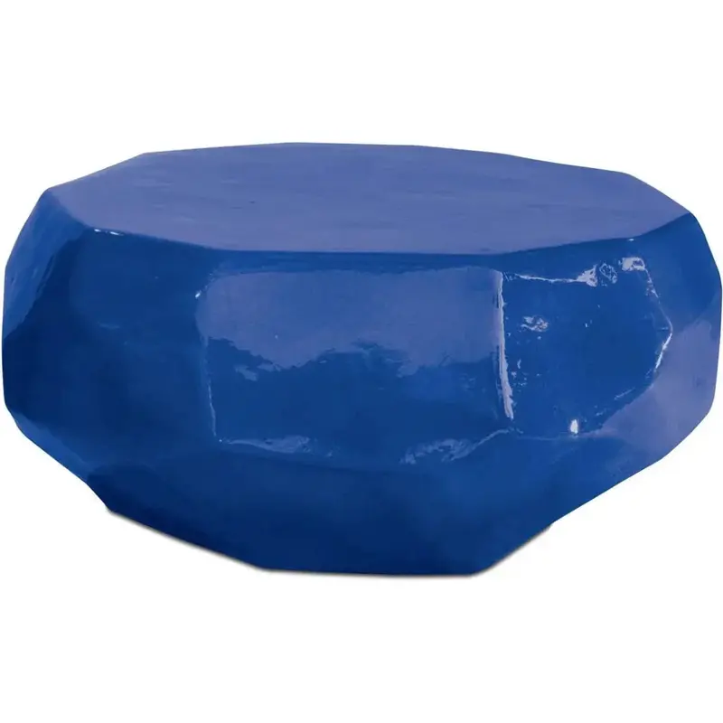Geo Navy Blue Outdoor Coffee Table – Bold Geometric Patio Table 1