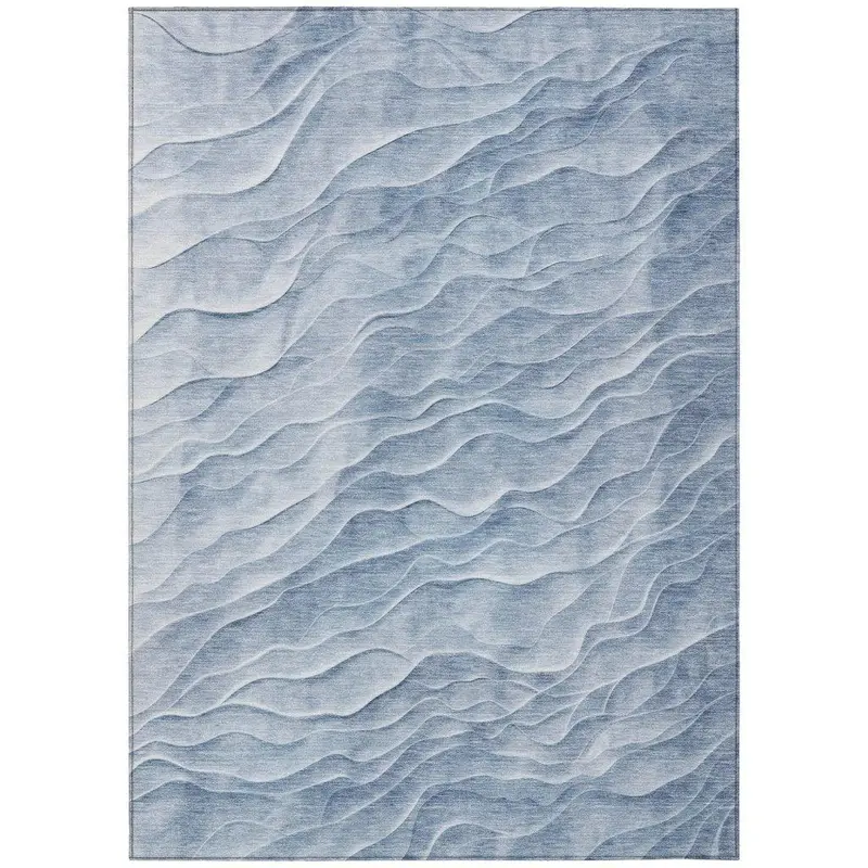 Geodari Cobalt Blue Washable Indoor/Outdoor Area Rug 2