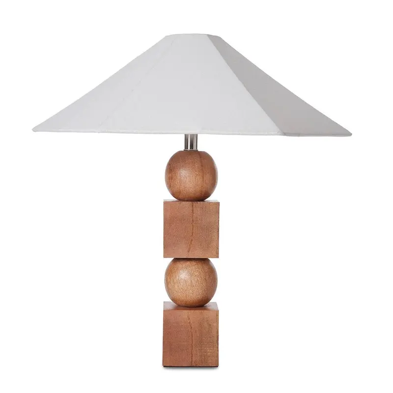 Geometric Solid Wood Table Lamp With Sculptural Silhouette 1
