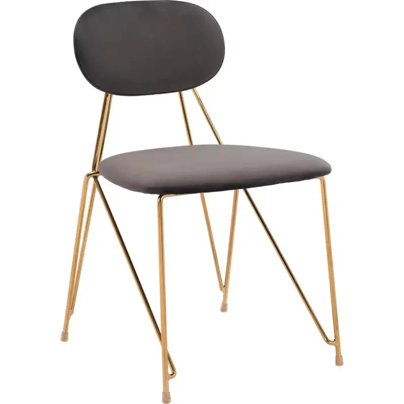 Georges Gray-And-Gold Armless Dining Chairs – Two-Pack 1