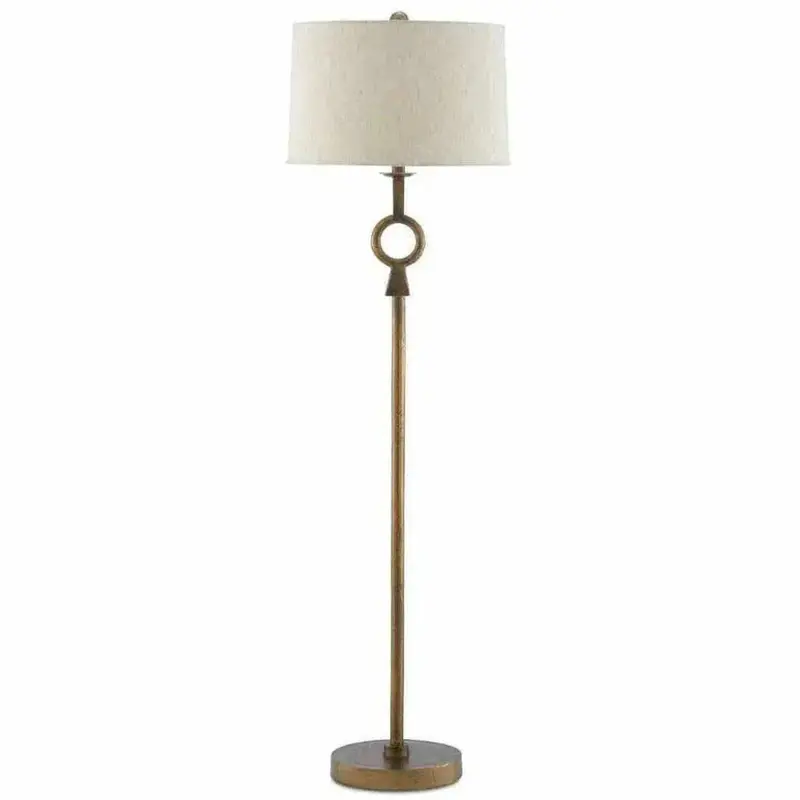Germaine Antique Brass Floor Lamp With Curved Silhouette 1