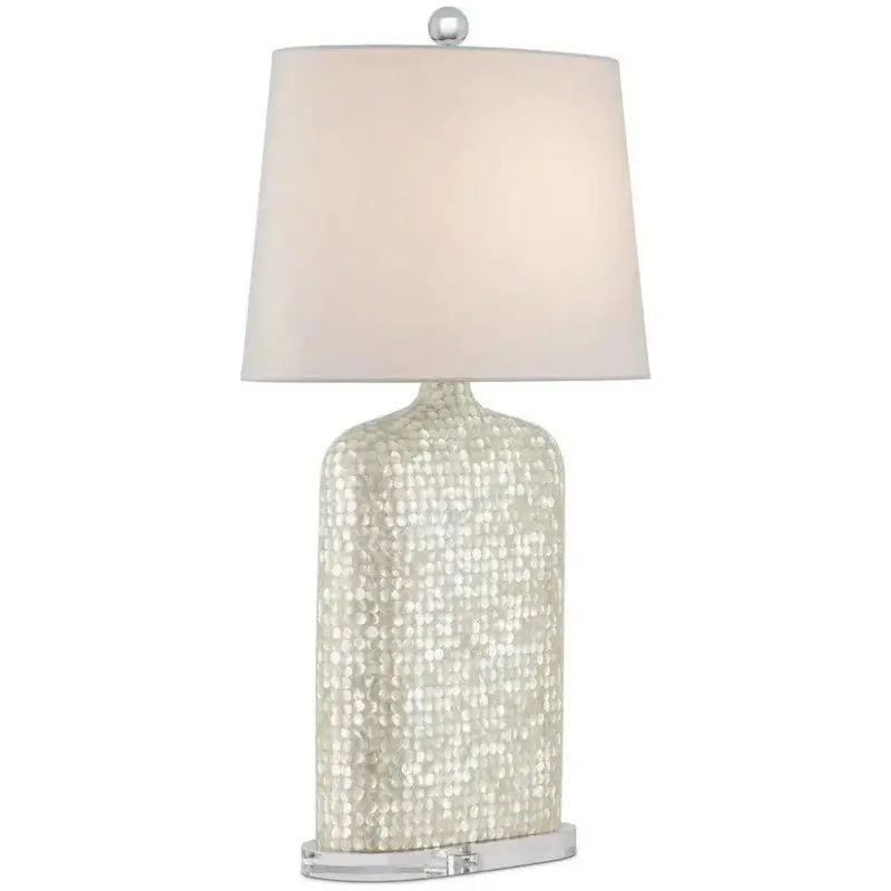 Gerri Dot White Table Lamp With Mother-Of-Pearl And Acrylic Accents 1
