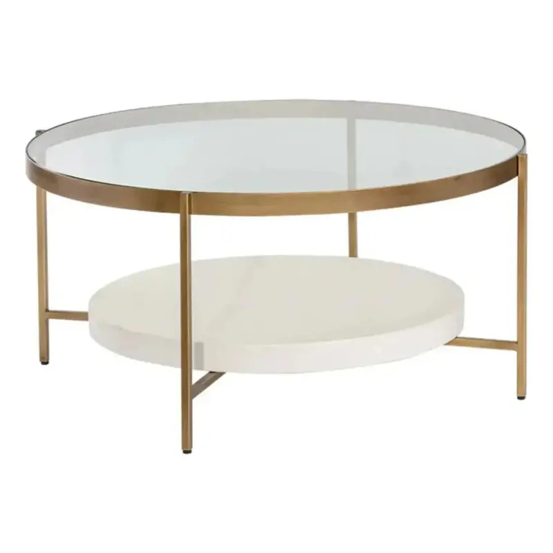 Gia Glass-Topped Round Coffee Table 1