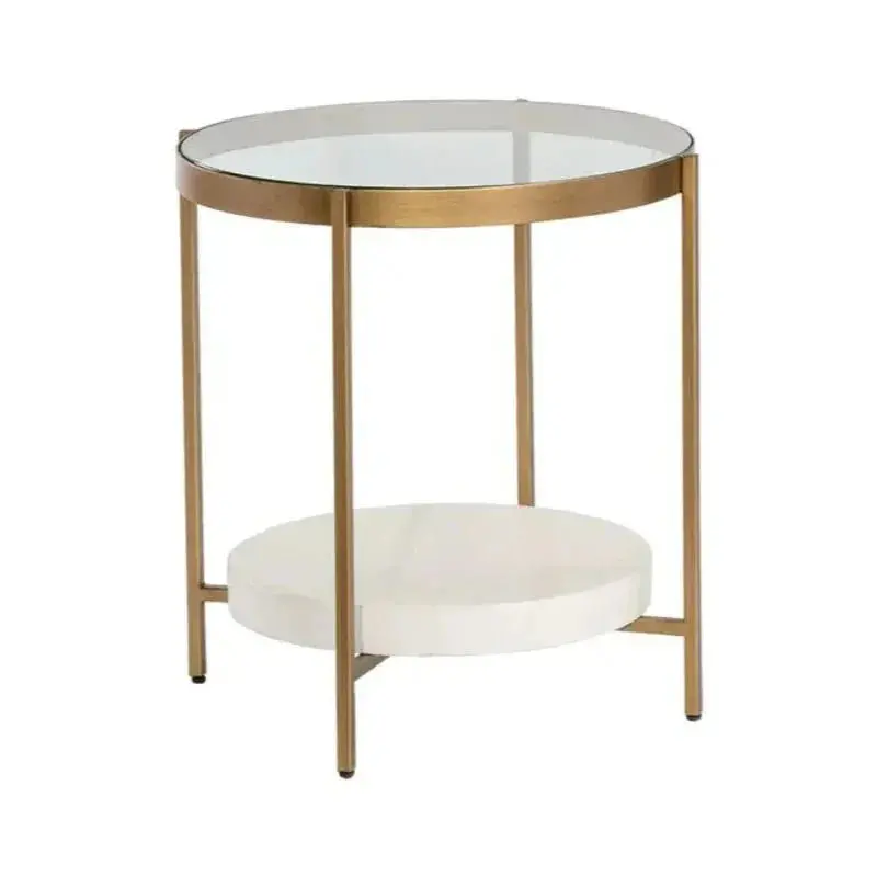 Gia Tempered Glass Round Side Table 1