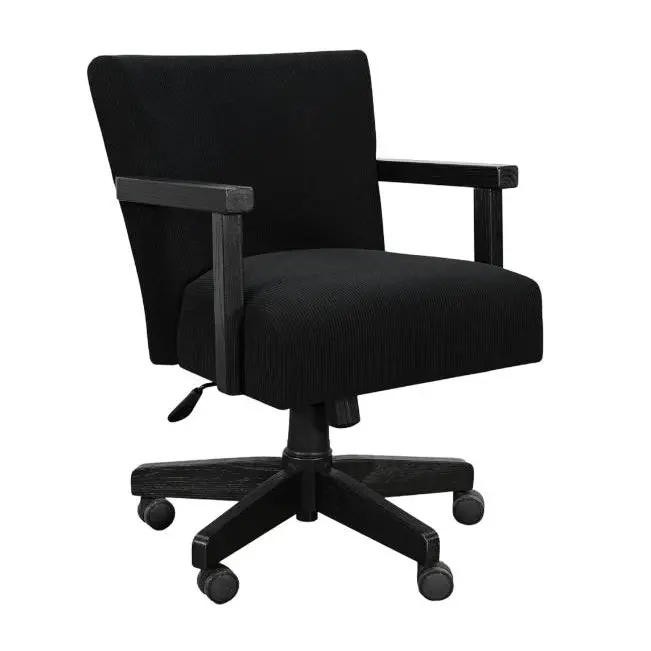 Gibson Black Gaming Chair With Fabric Seat And Casters 1