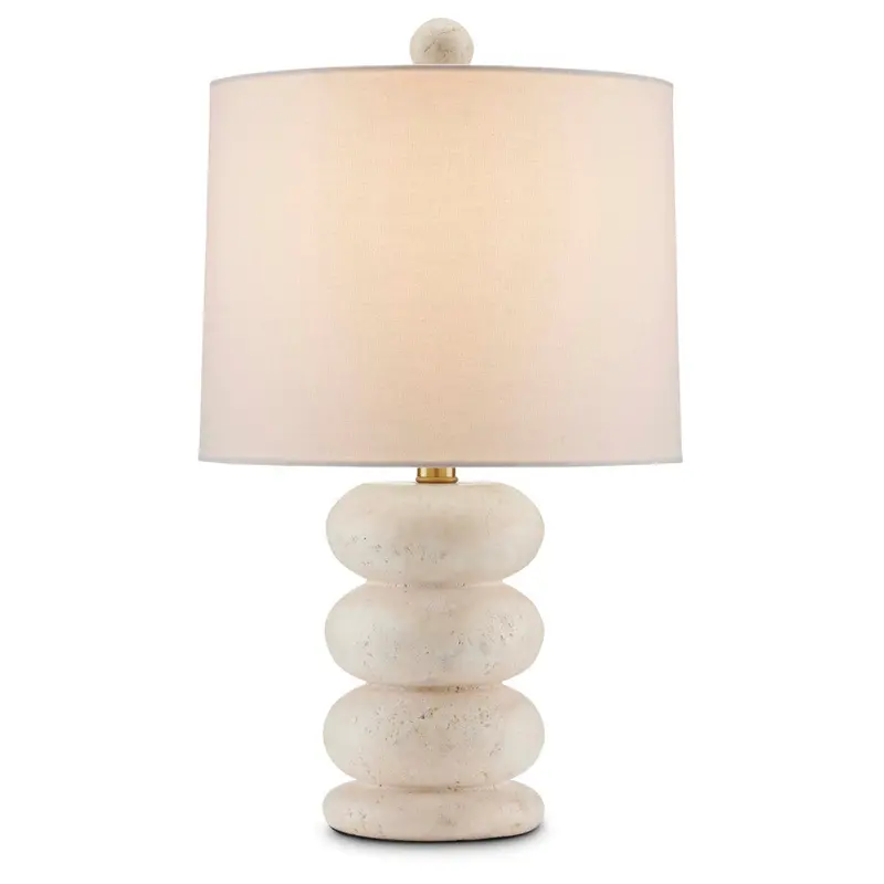 Girault Travertine-Base White Table Lamp 1