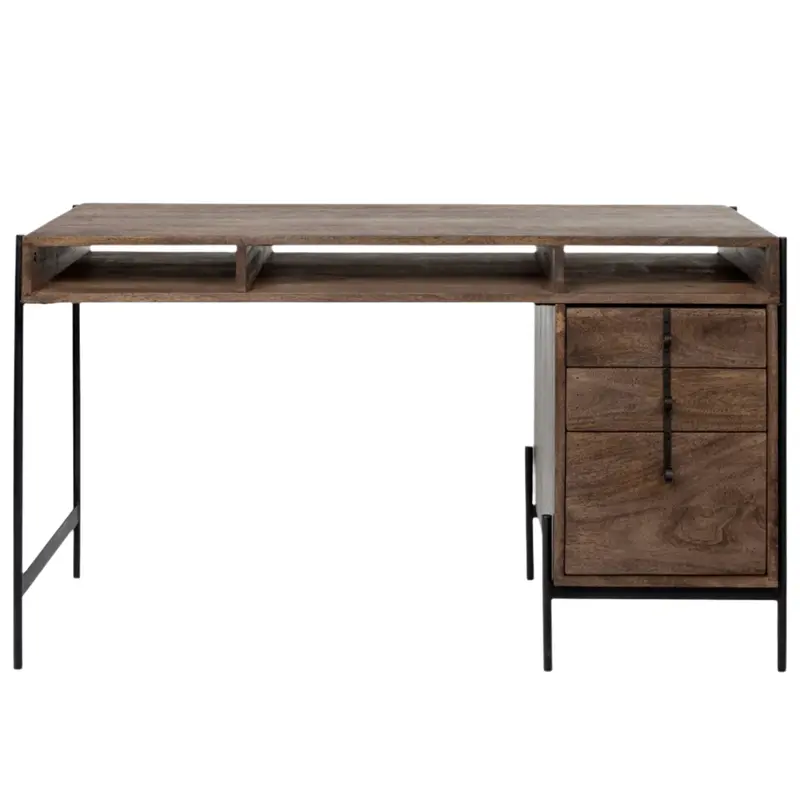 Glenn Three-Drawer Wooden Office Desk With Contemporary Design 1