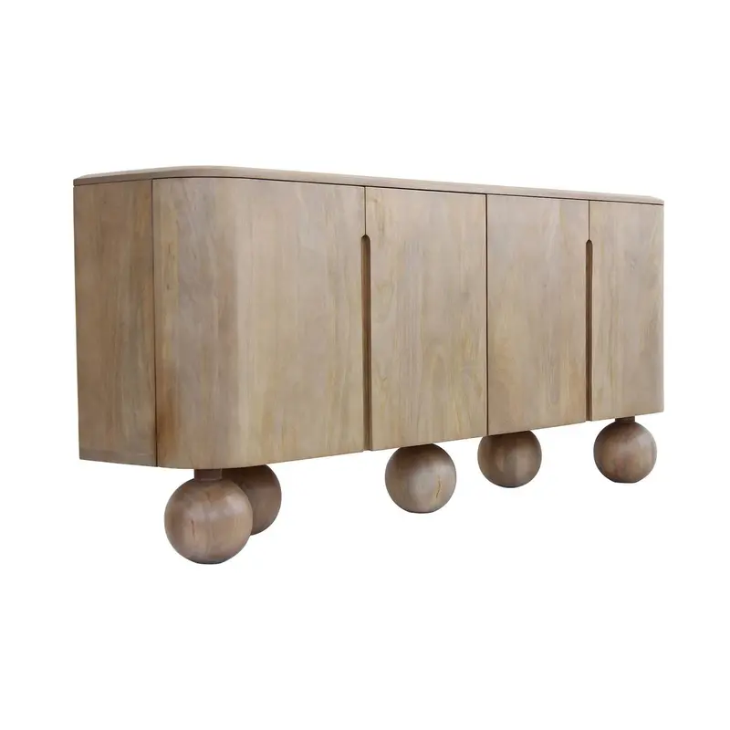 Globe Four-Door Wooden Sideboard With Rustic Finish 1