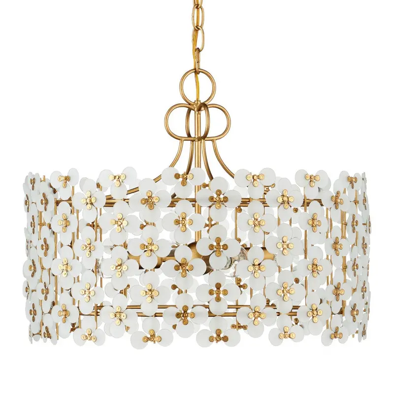 Golden Iron Frame Pendant Lamp – Spring Flower Series 1