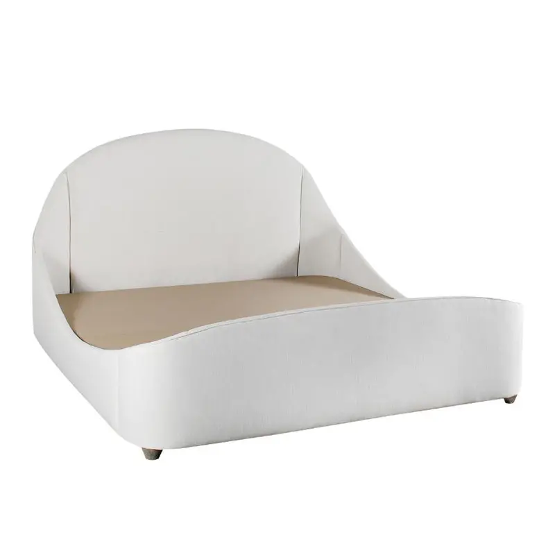 Grace White Upholstered King Bed – Soft Fabric Platform Bed Frame 1