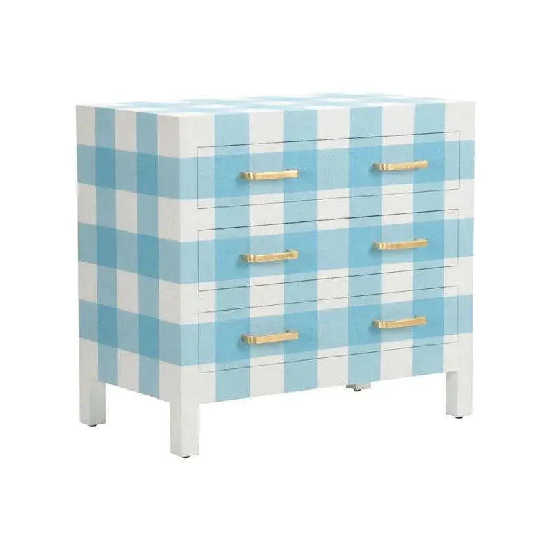 Gracious Three-Drawer Chest With Raffia-Wrapped Front Panels 1