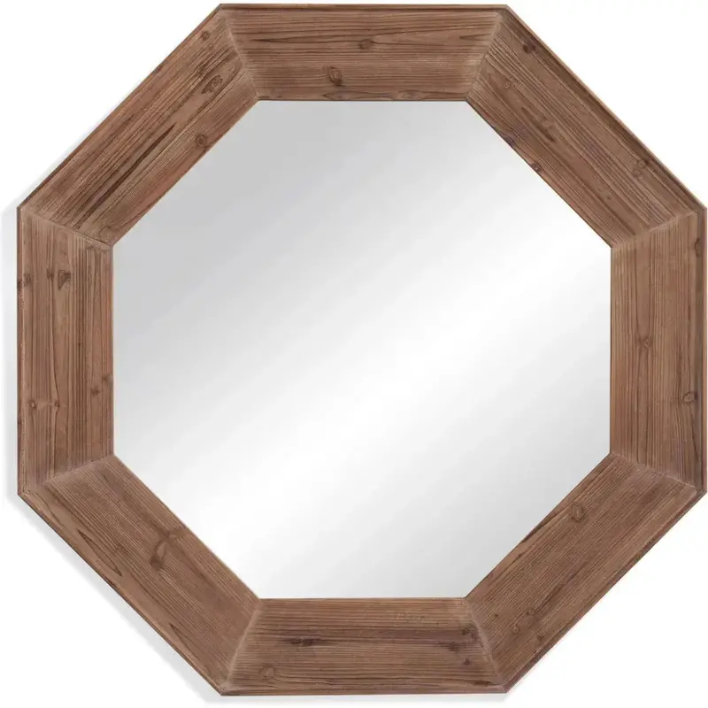Granby Solid Brown Wood Wall Mirror 1