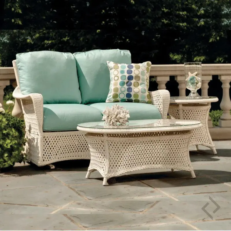 Grand Traverse Outdoor Loveseat Glider And Table Ensemble 1