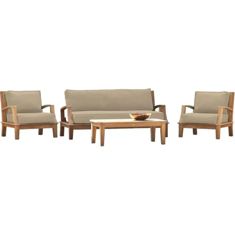 Grande 4-Piece Deep-Seating Outdoor Patio Set With Sunbrella Cushions 3