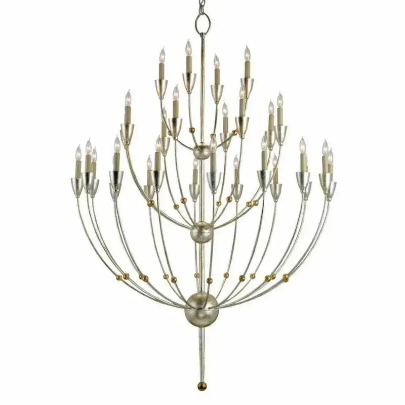 Granello Gold Leaf Paradox Chandelier In Silver-Toned Finish 1