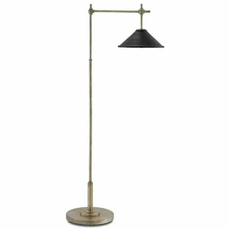 Granello Silver Floor Lamp With Satin Black Accents 1
