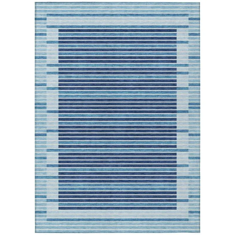 Graphyne Blue Non-Slip Washable Indoor/Outdoor Rug 2