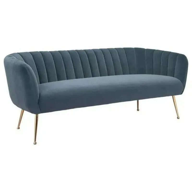 Gray And Gold Deco Upholstered Sofa 1
