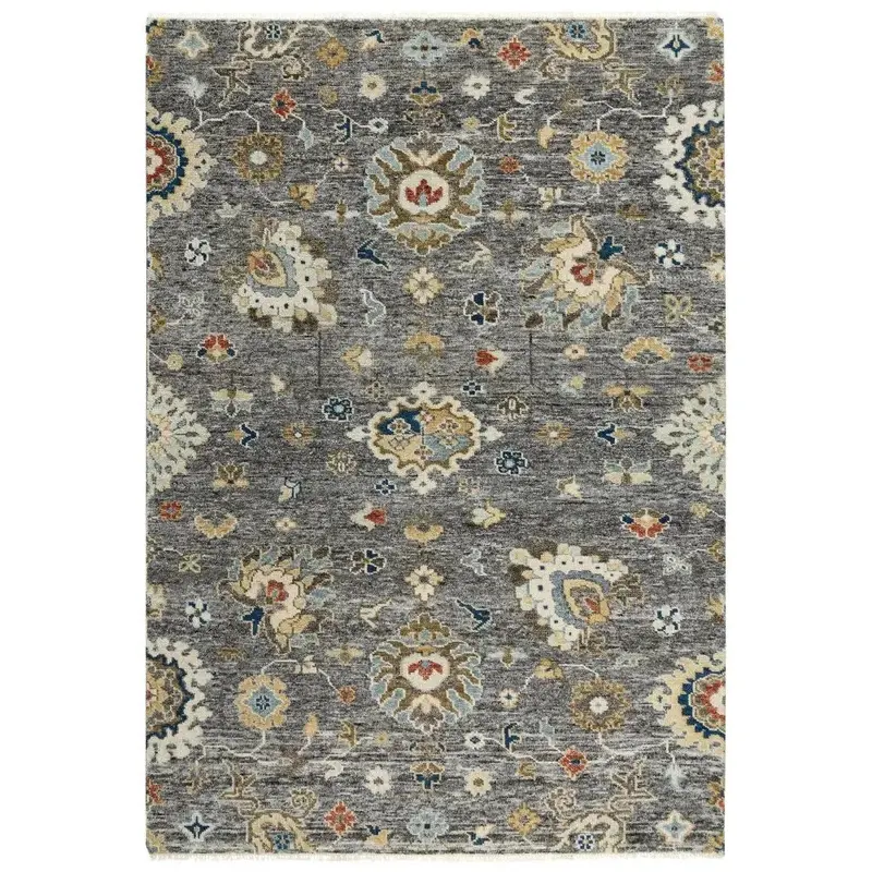 Gray Floral Extra-Large Living Room Rug 1