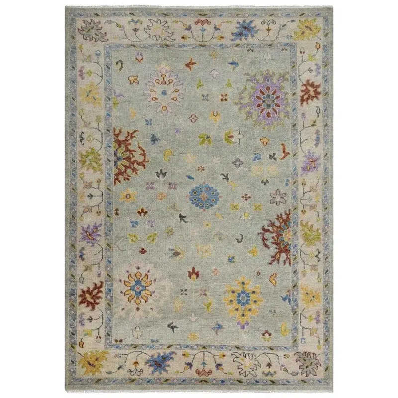 Gray Floral Oversized Living Room Rug 1
