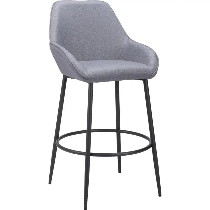 Gray Performance Fabric Barstools (Set Of 2) – Vila Stain-Resistant Counter Seating 1