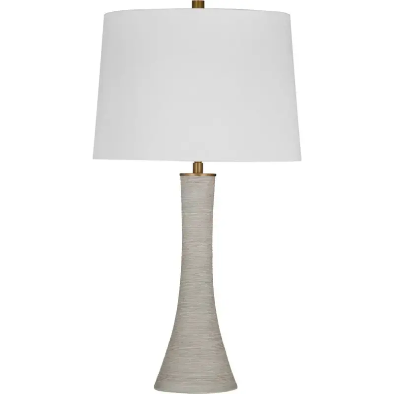 Gray Resin Table Lamp – Ranier Textured Sculptural Nightstand Light 1
