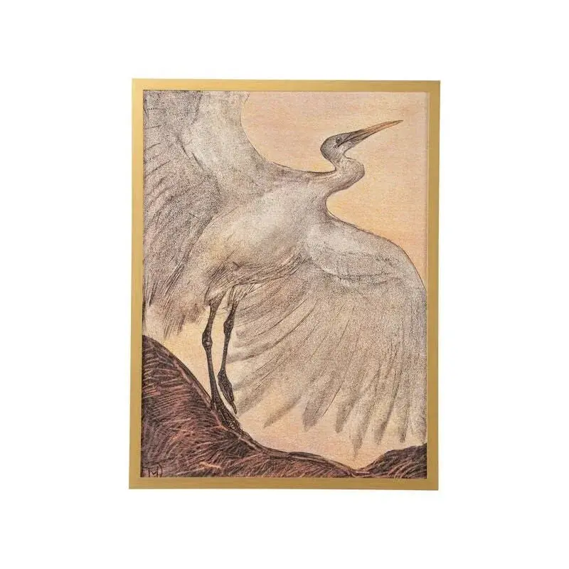 Great Egret Nature Print In Wood Frame 1