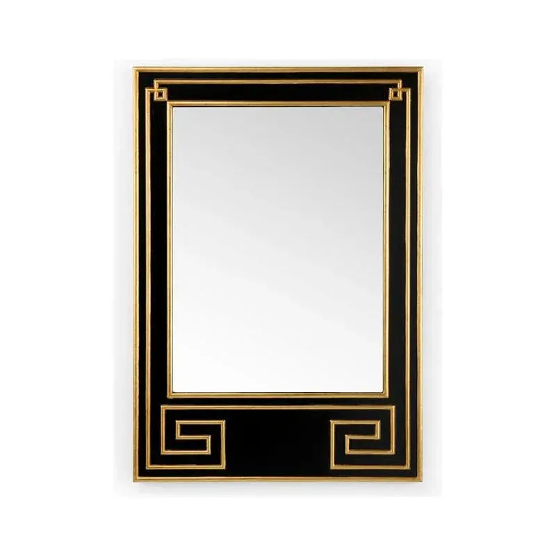 Greek Hall Black Wood Wall Mirror – Classical Framed Reflective Decor 1
