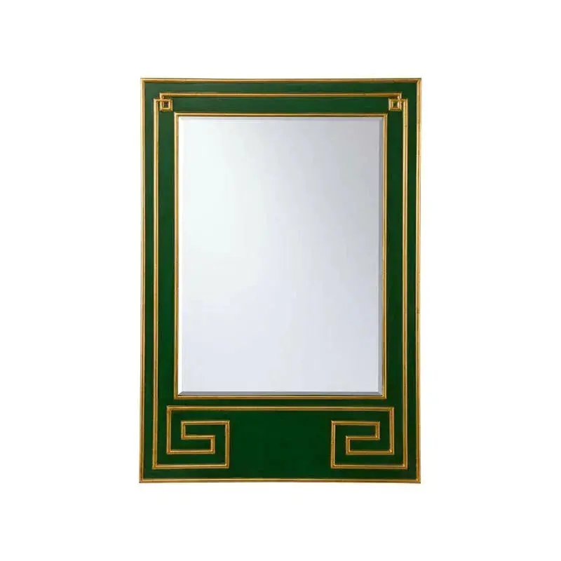 Greek Hall Dark Green Wood Wall Mirror 1