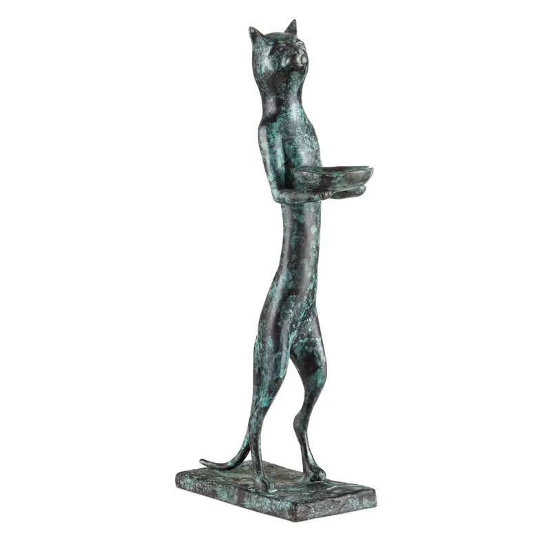 Green Granite Bastet Cat Sculpture Decorative Statue 1
