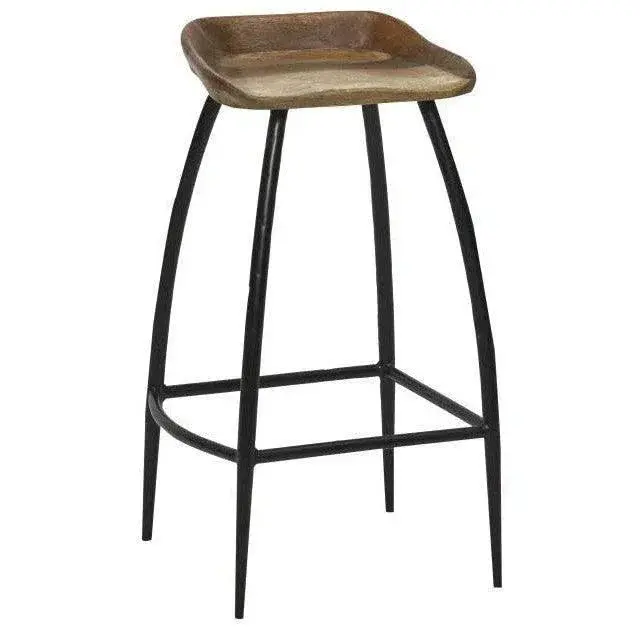 Grela Black Wooden Bar Stool With Sleek Profile 1