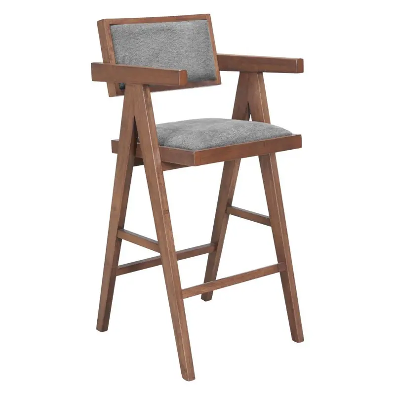 Grey Fabric Barstools – Two-Piece Set With Comfort-Forward Cushioning 1