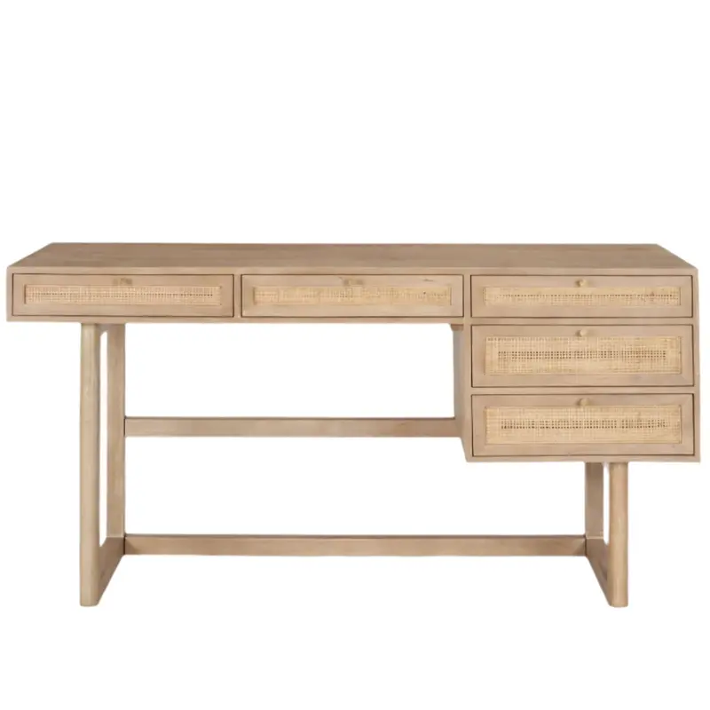 Grier Five-Drawer Solid Wood Office Desk 1