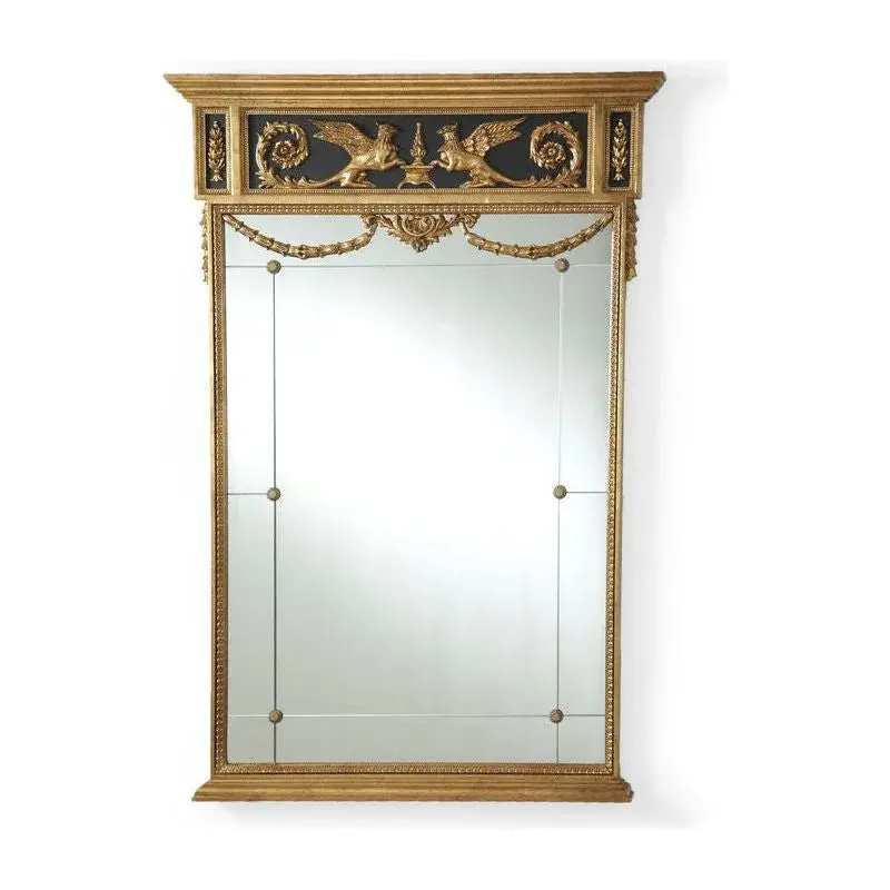 Griffon Wall Mirror – Carved Wood Frame Motif 1