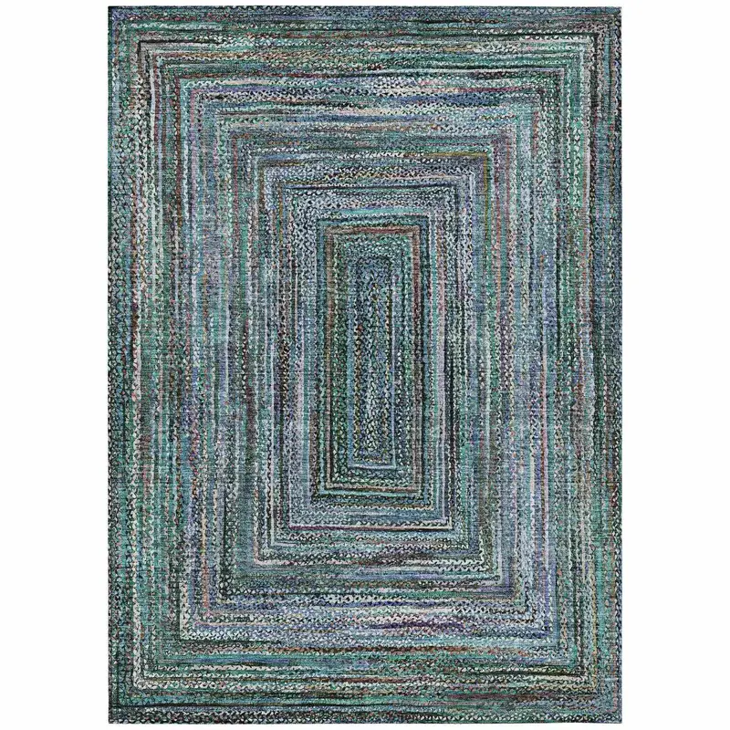 Haelanor Teal Indoor-Outdoor Area Rug – All-Season Use & Easy Vacuuming 1