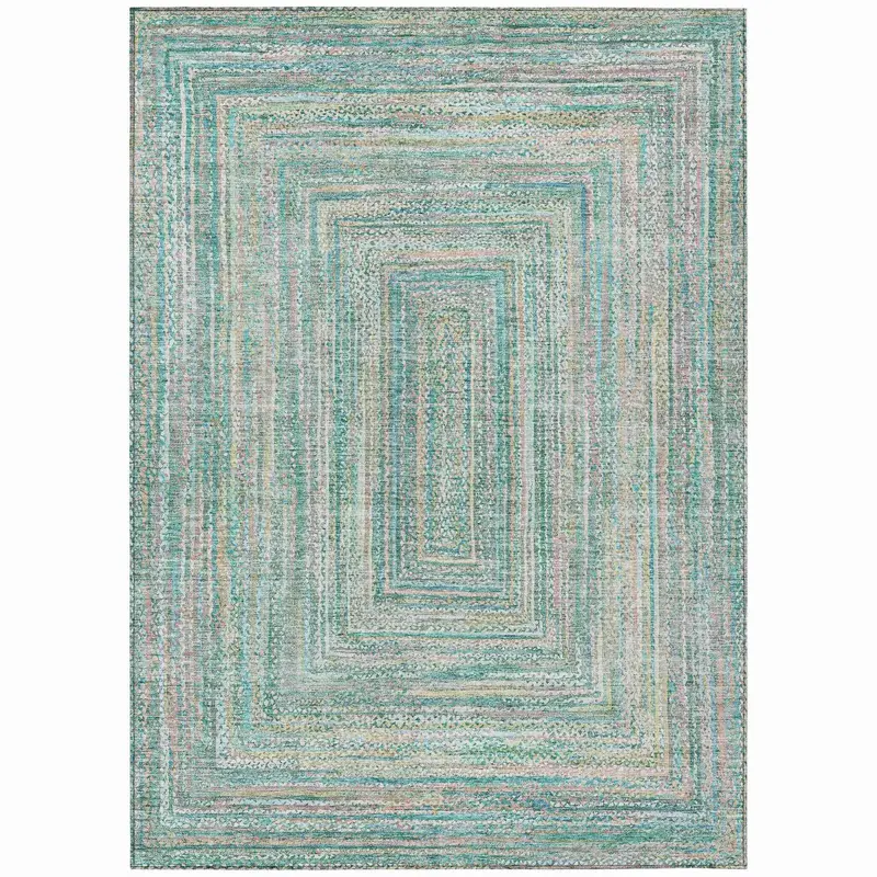 Haelara Teal Indoor-Outdoor Area Rug – Uv-Protected & Non-Slip Backing 1