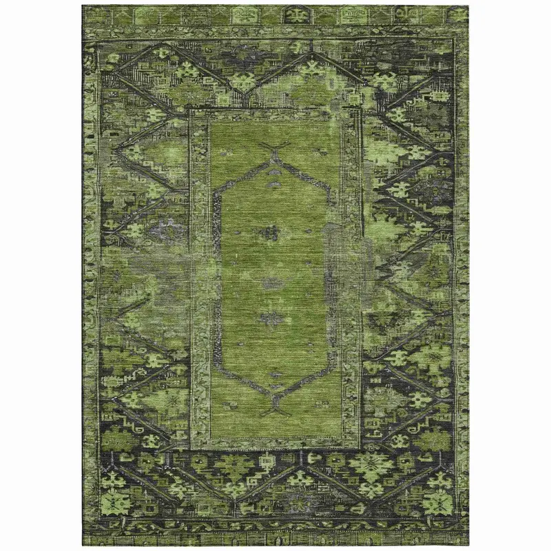 Haelaris Green Indoor-Outdoor Area Rug – Machine-Washable & Durable 1