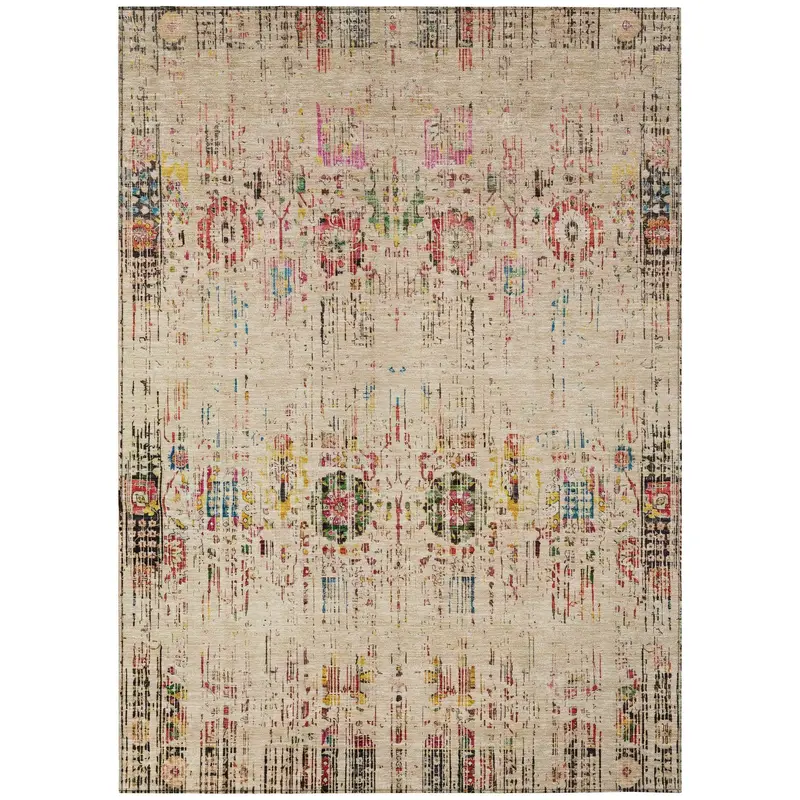 Haelon Sand Beige Indoor-Outdoor Rug – Neutral Tone, Lightweight & Portable 1