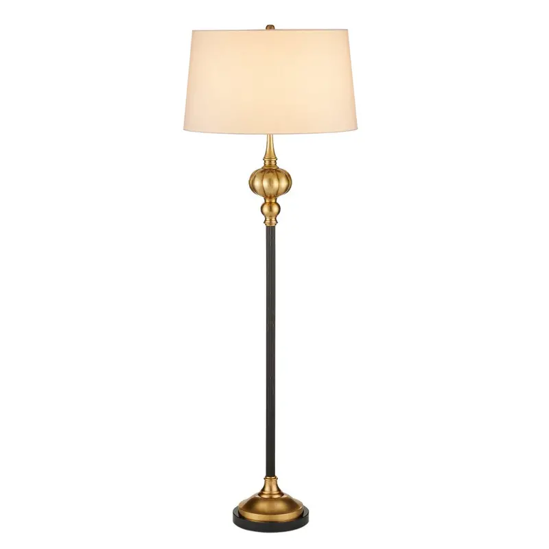 Haines Vintage-Style Brass Floor Lamp 1